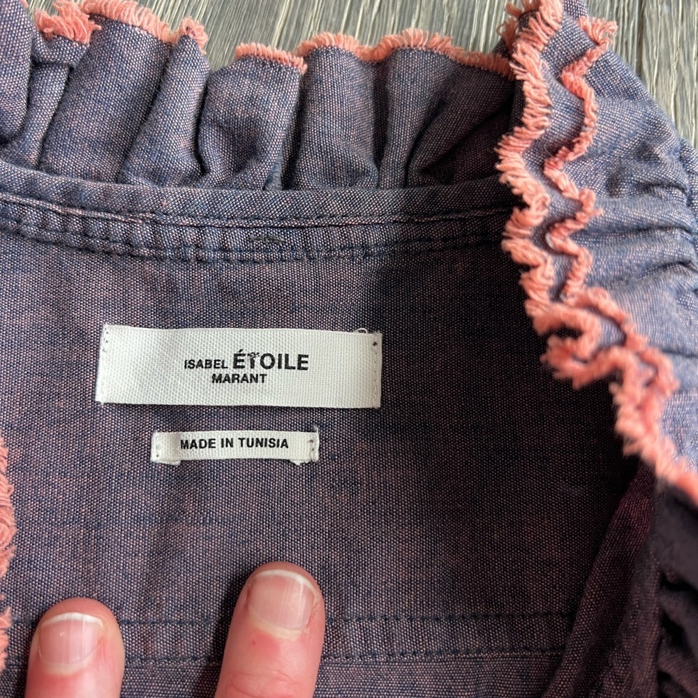 Isabel Marant Purple Ruffled Button-Down Shirt - Picture 6 of 6
